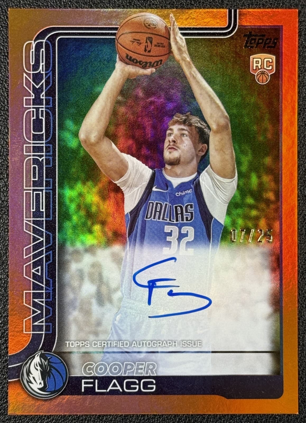 COOPER FLAGG 2025-26 TOPPS #TFRR-CF REAL ONE ROOKIE AUTO ORANGE RAINBOW RC 7/25
