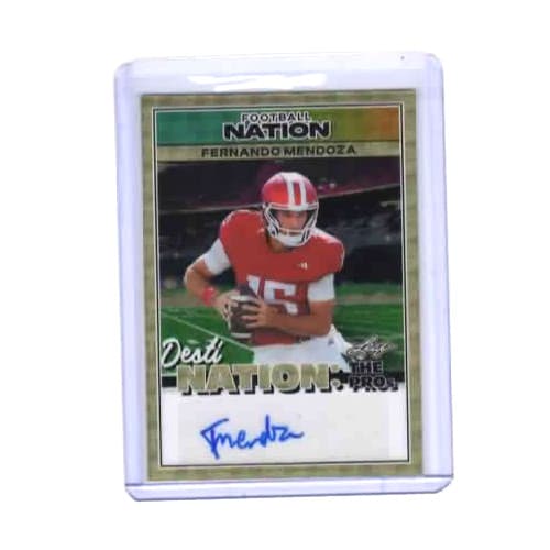 2025 LEAF FOOTBALL NATION GOLD X-FRACTOR FERNANDO MENDOZA  AUTO 1/1 RAIDERS # 1