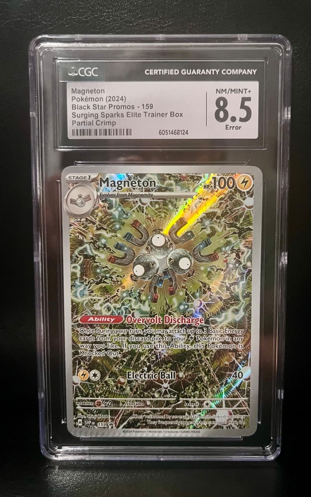 CGC 8.5 pokemon magneton black star promo 159 - partial crimp error card