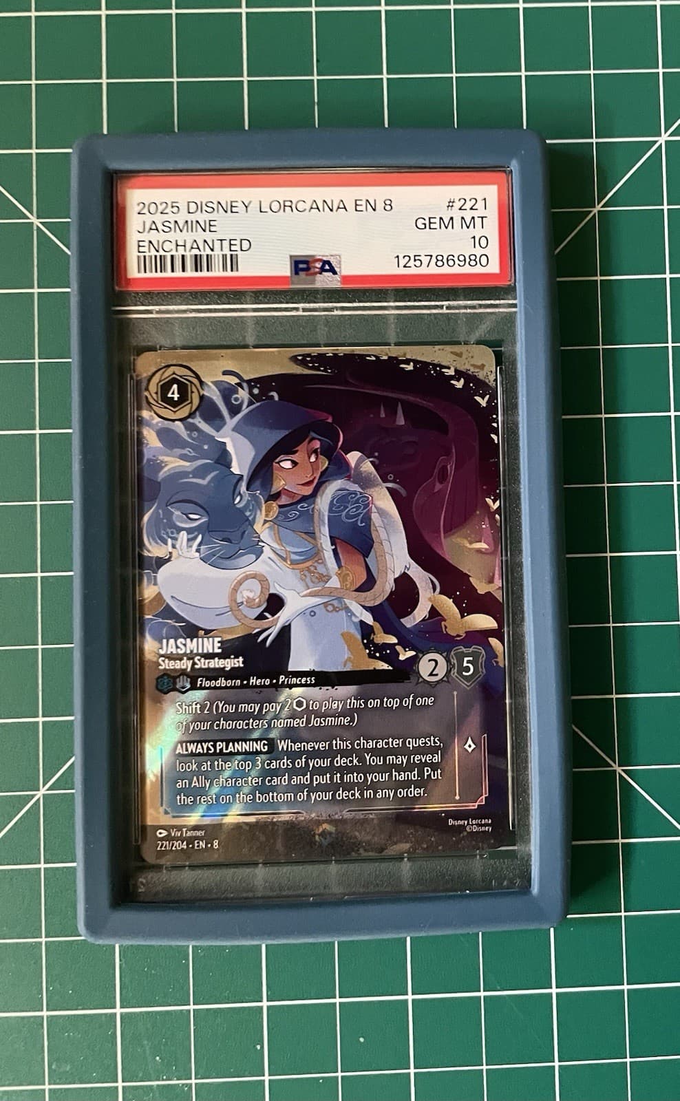 Disney Lorcana - Enchanted Jasmine Steady Strategist PSA 10