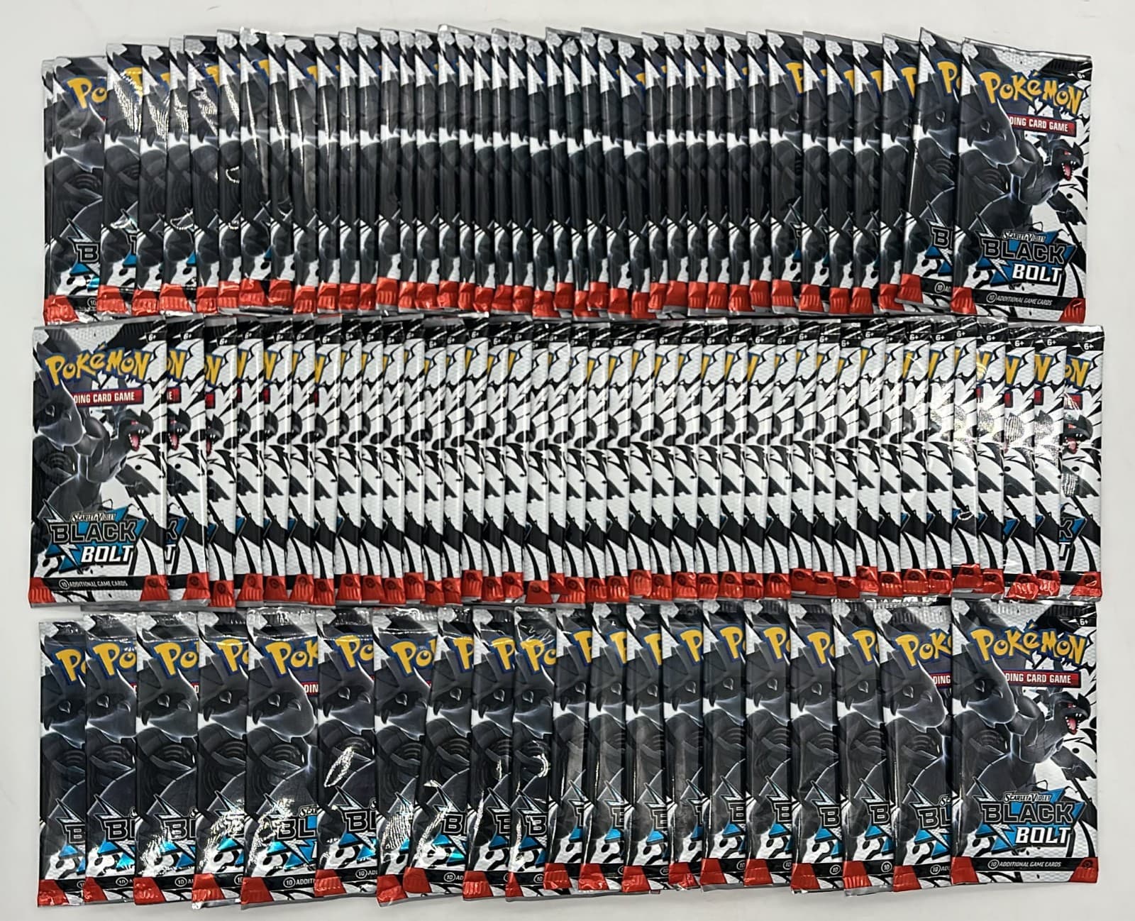 Lot of (100) Pokemon TCG Black Bolt Booster Packs SEALED