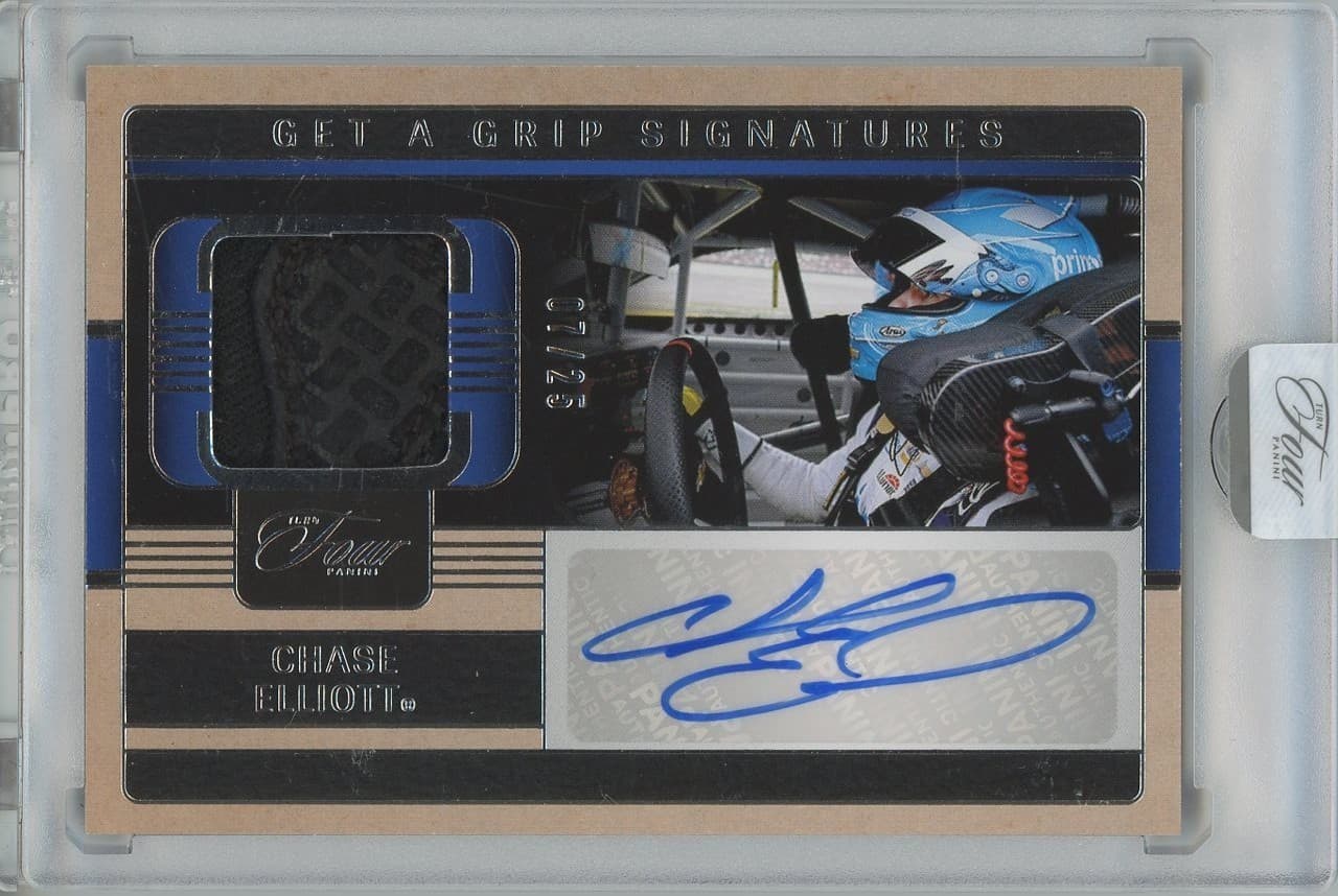 2025 Panini Turn Four Racing NASCAR Chase Elliott 07/25 Auto Mem Glove Race-Worn