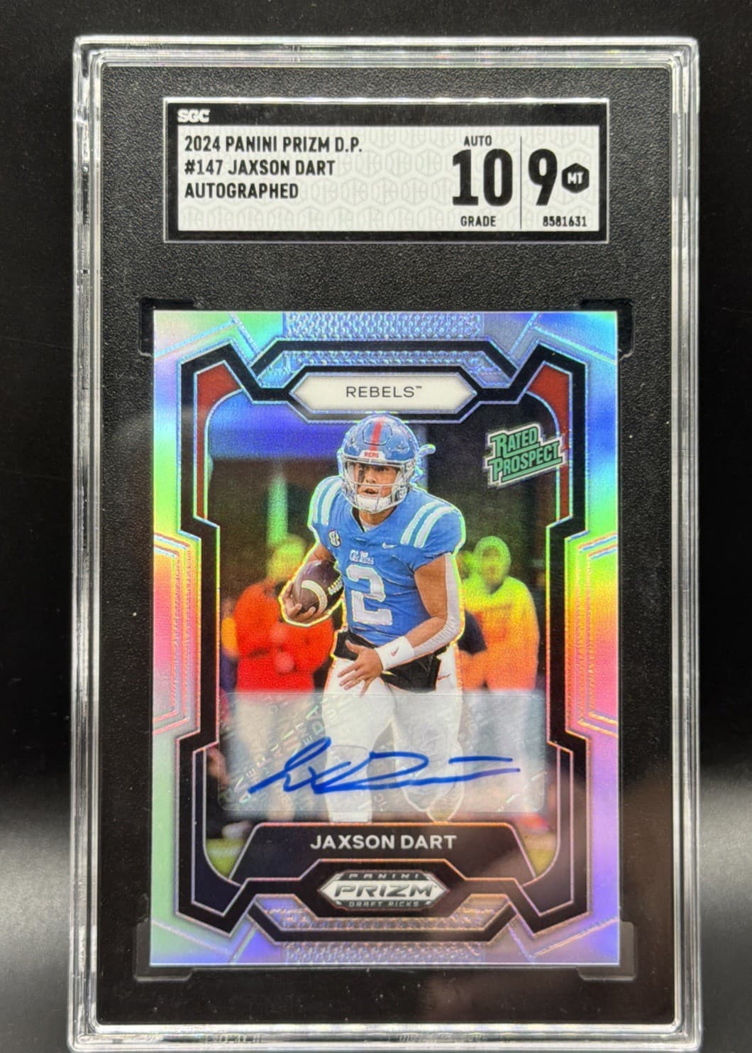 2024 Panini Silver Prizm DP #147 Jaxson Dart RC Rookie SGC 9 w/ 10 AUTO