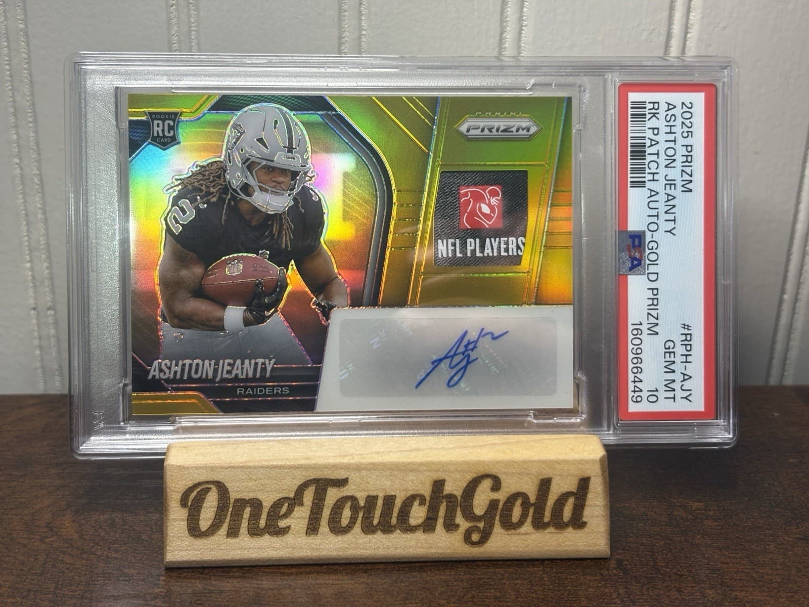 Ashton Jeanty Gold Prizm Rpa /10 Nfl Players Tag 2025 Psa Gem Mt 10 True Gold
