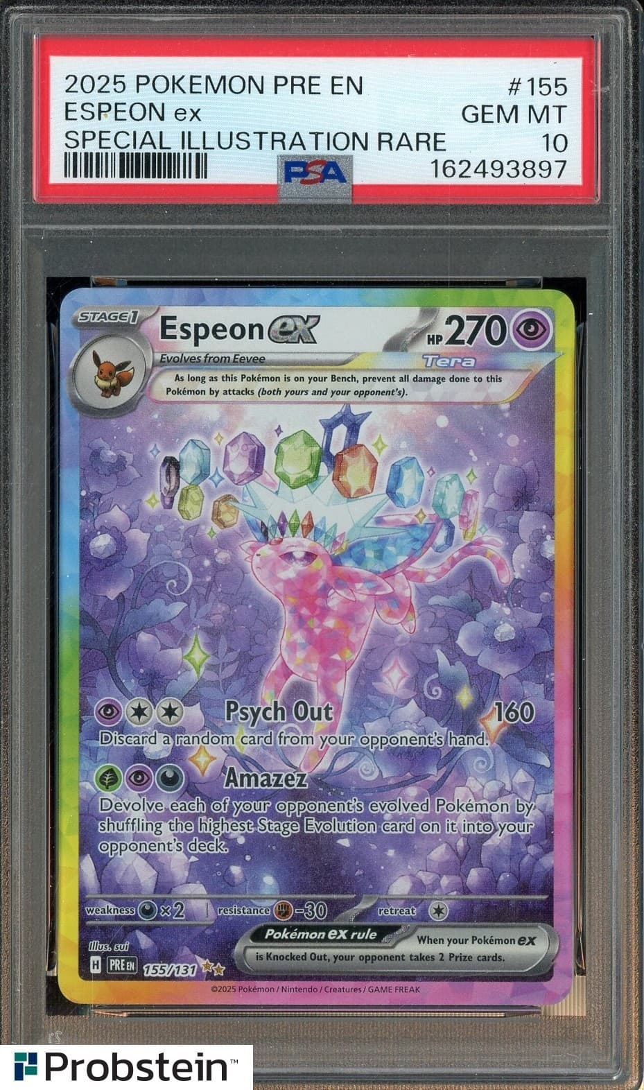2025 Pokemon Pre En #155 Espeon Ex Special Illustration Rare Psa 10