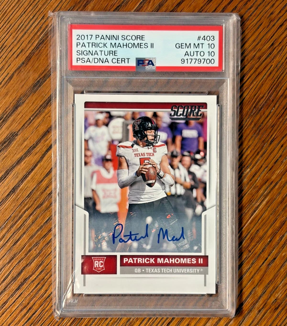 2017 Rookie Patrick Mahomes 403 Score AUTO - PSA 10/10 - DOUBLE GEM MINT RC 💎💎