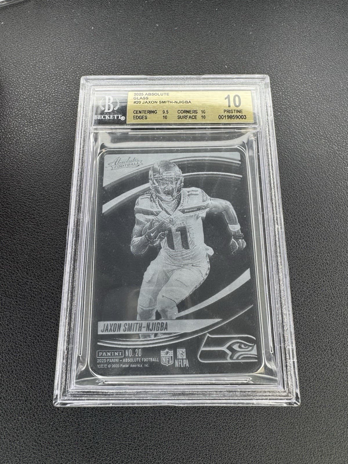 Jaxson Smith-Njigba 2025 Panini Absolute Glass #20 SSP Case Hit BGS 10 Pristine