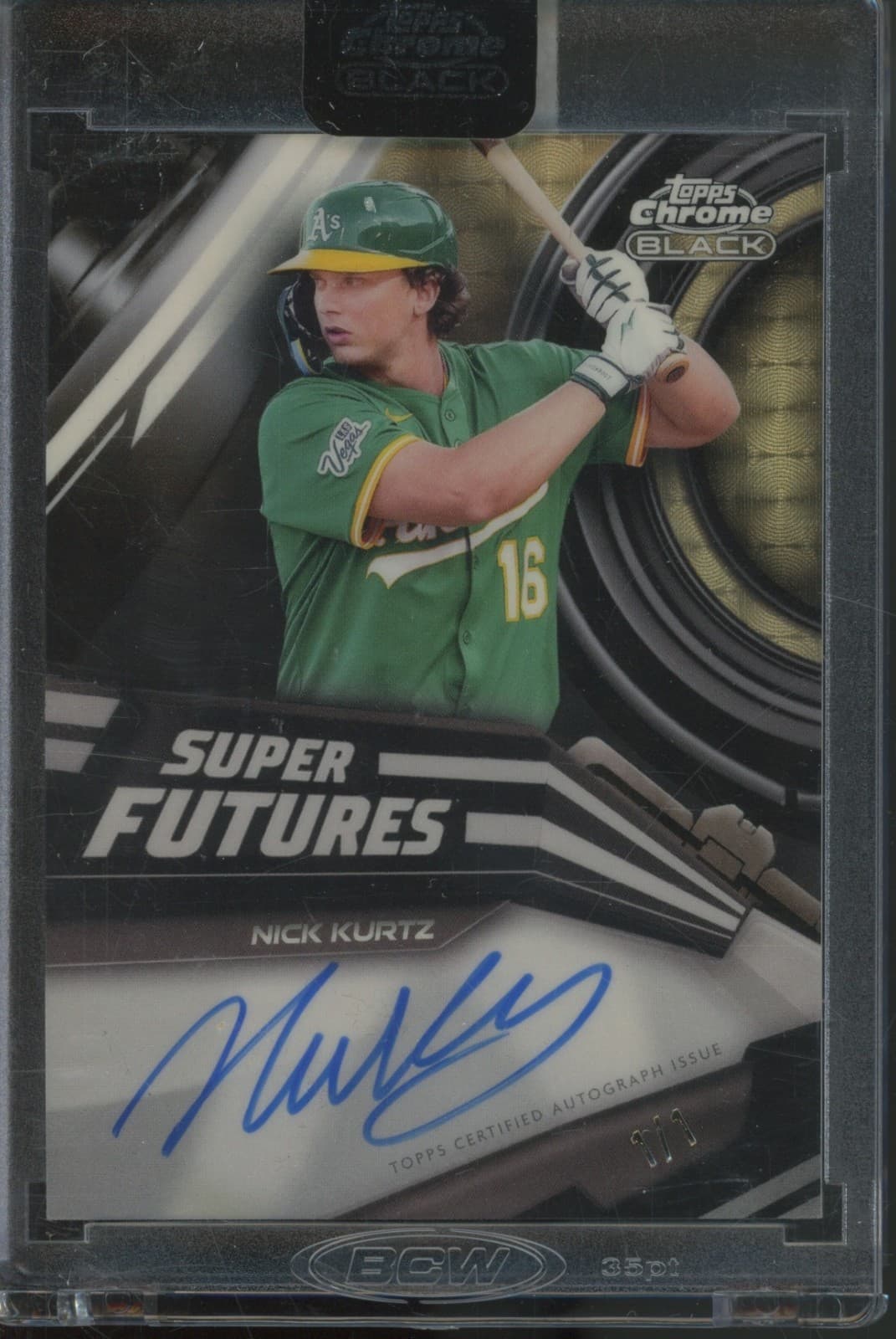 2025 Topps Chrome Black SuperFractor Nick Kurtz 1/1 Auto RC Rookie
