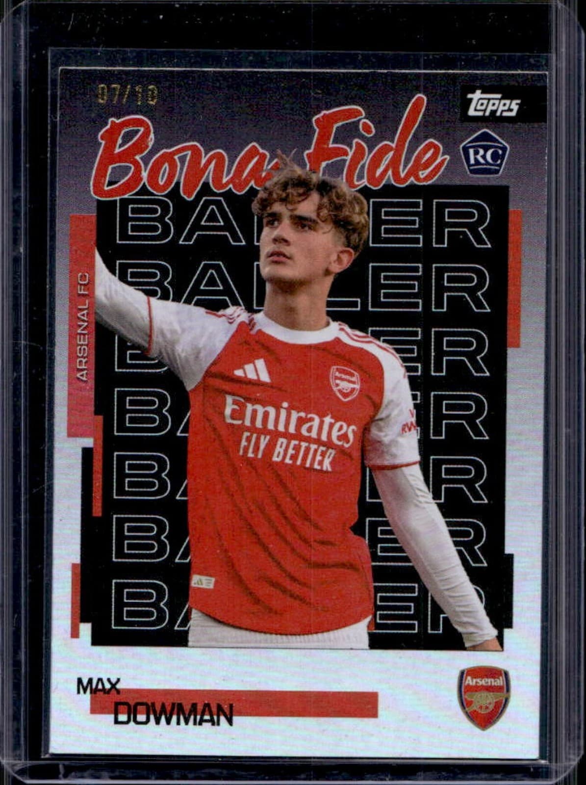 2025-26 Topps Arsenal Team Soccer Max Dowman RC #07/10 Rookie #22