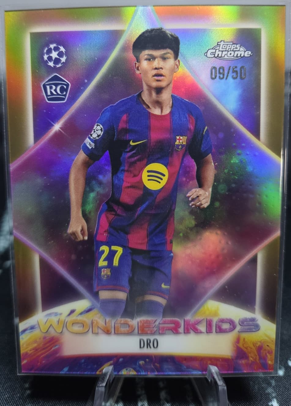 2025-26 Topps Chrome UEFA UCC Wonderkids Dro WK-5 RC 09/50 FC Barcelona Soccer