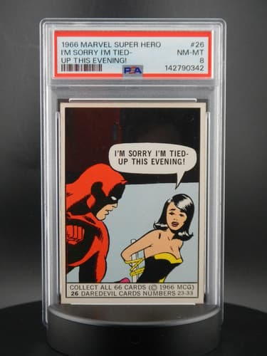 1966 DONRUSS MARVEL SUPER HEROES #26 DAREDEVIL GRADED PSA 8 LOW POPULATION!