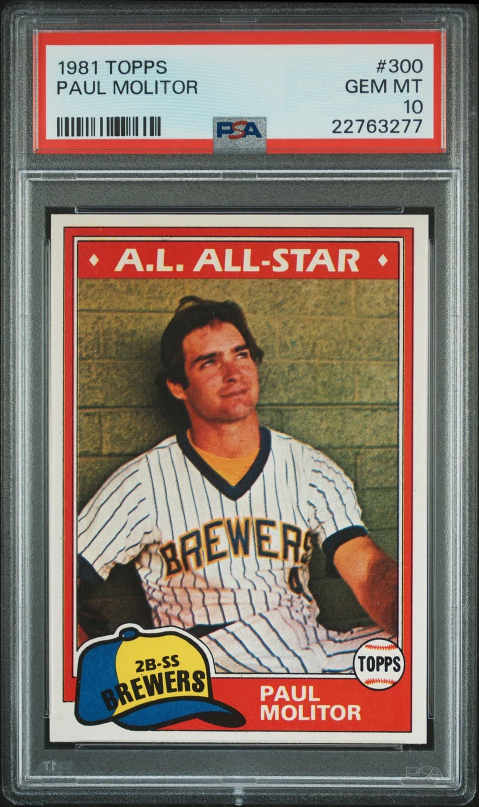 1981 TOPPS #300 PAUL MOLITOR PSA 10