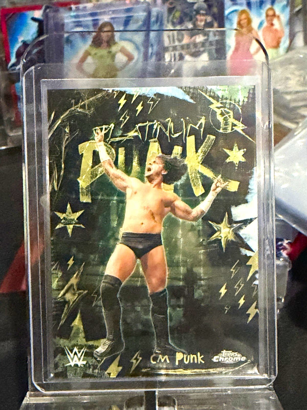 Topps 2022 Chrome WWE CM Punk Platinum Punk Lot 2 Serial # PLP-1 PLP-12 1/1 1/10
