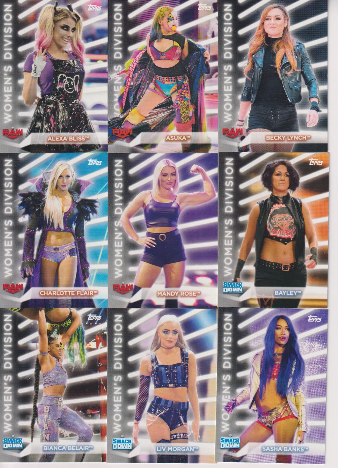 Topps WWE Wrestling Set Lot (5) 2016 Heritage, 2017 Womens , # 2  Free Shipping