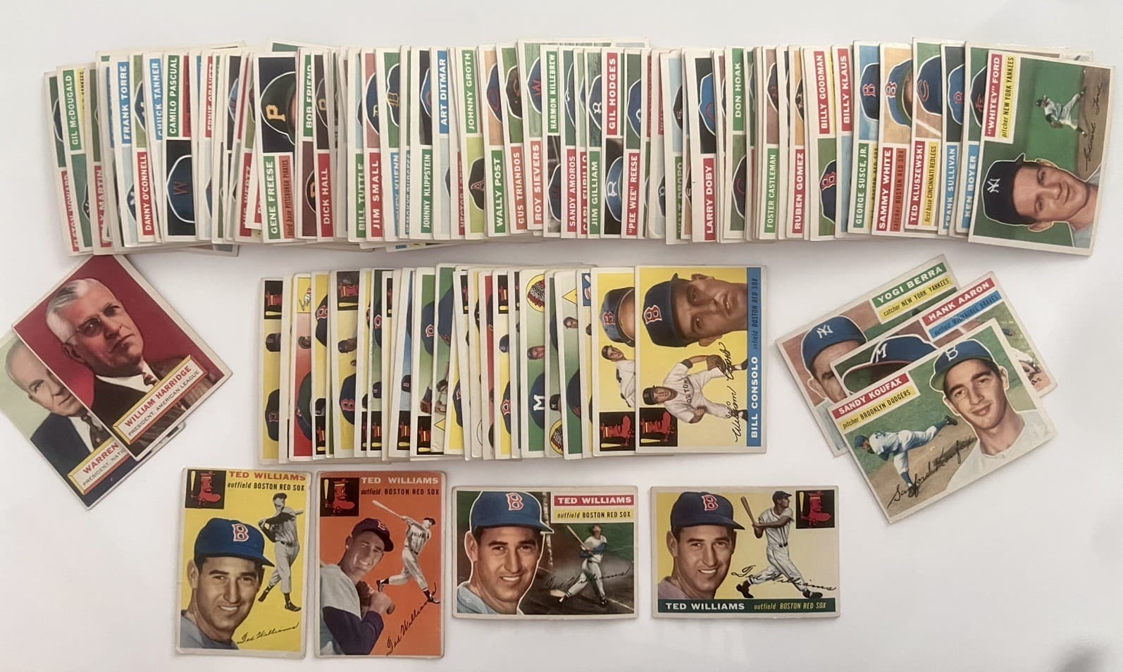 1955-1956 TOPPS MLB CARDS-Ted Williams, Hank Aaron, Sandy Koufax & more