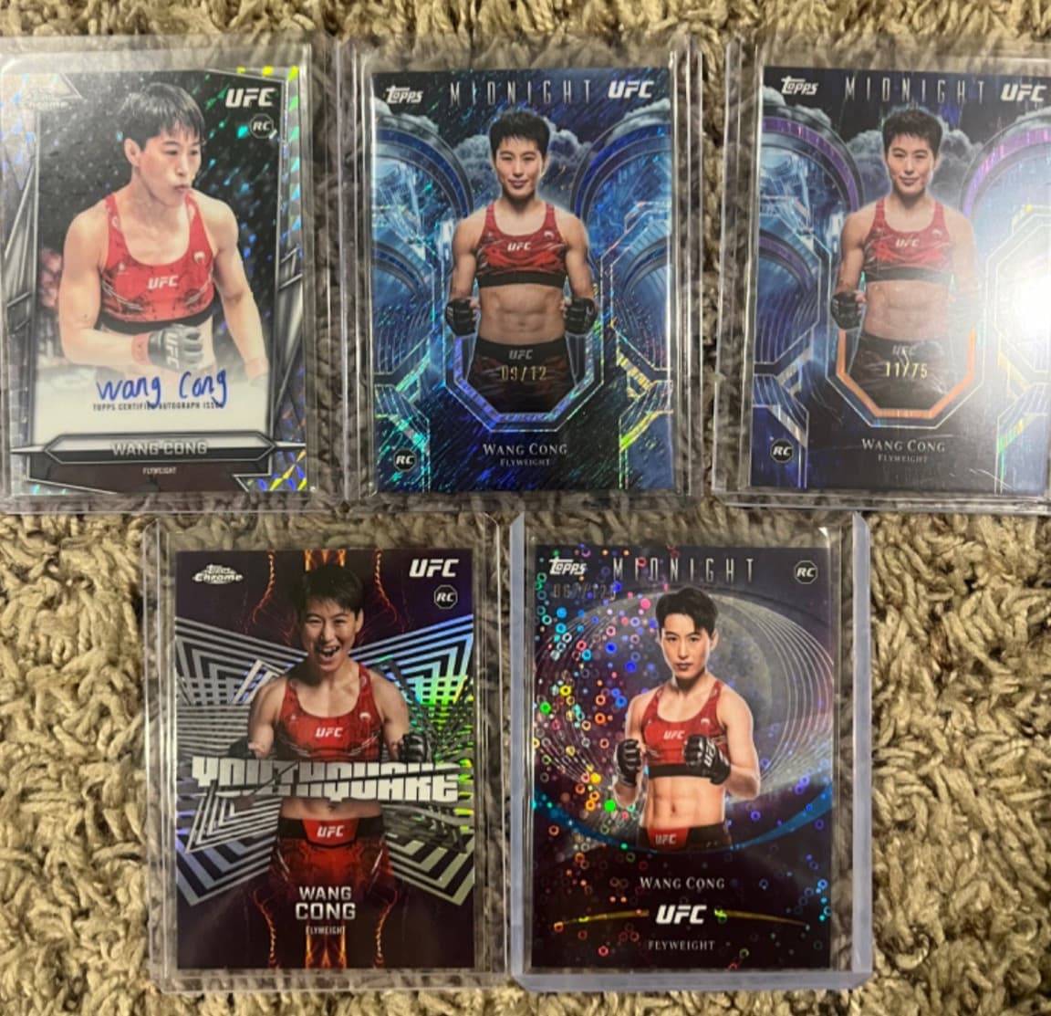 2026 Topps Chrome UFC Wang Cong /12 Rookie Auto and numbered lot!! Flyweight MMA