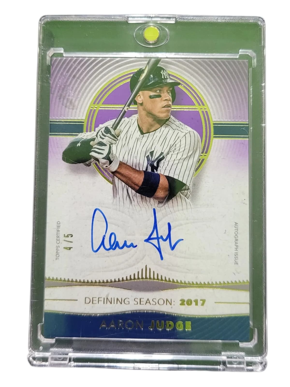 2021 Topps Definitive Collection Aaron Judge #DSAC-AJ Purple 4 /5