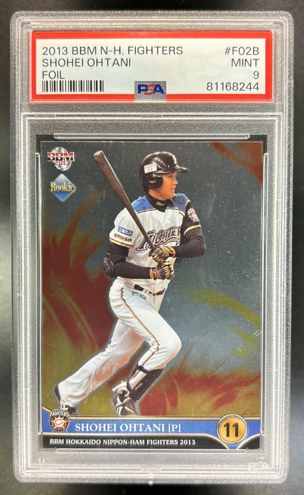 2013 BBM Hokkaido Nippon-Ham Fighters Shohei Ohtani Foil Insert #F02b PSA 9