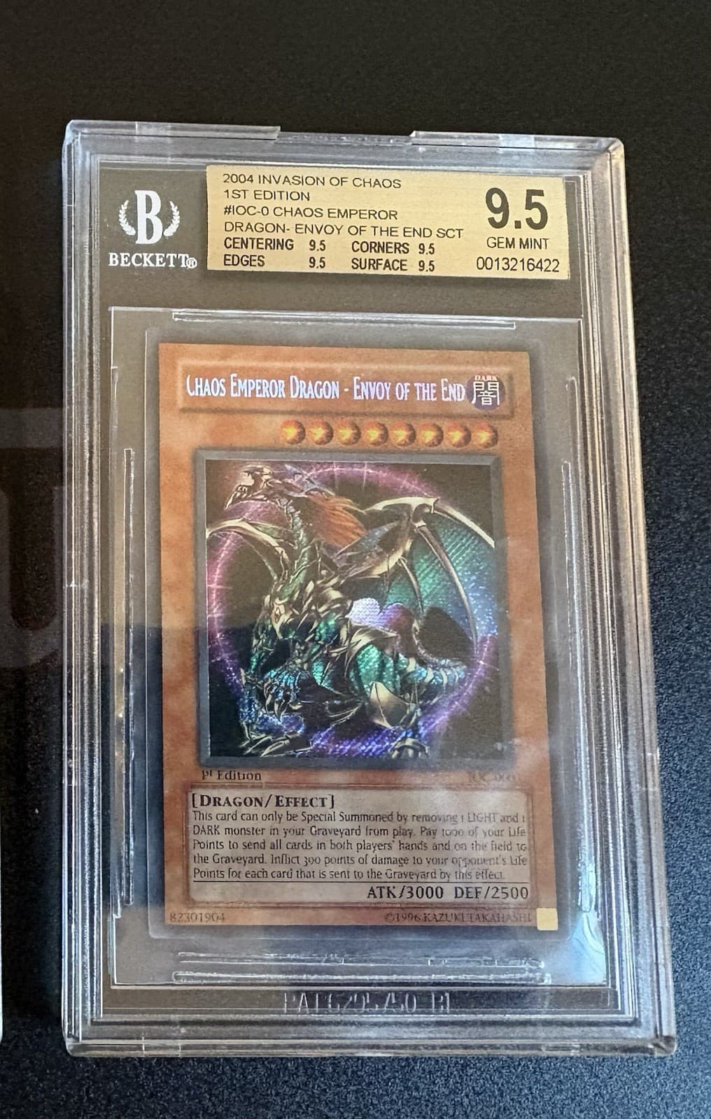 Chaos Emperor Dragon Envoy of the End 1st Edition BGS 9.5 IOC-000 2004 Yu-Gi-Oh!