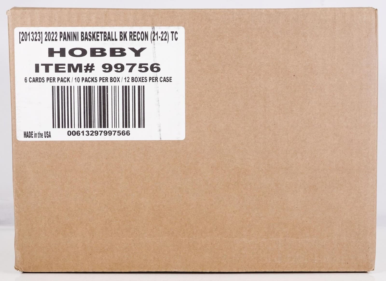 2021/22 PANINI RECON BASKETBALL HOBBY 12-BOX CASE
