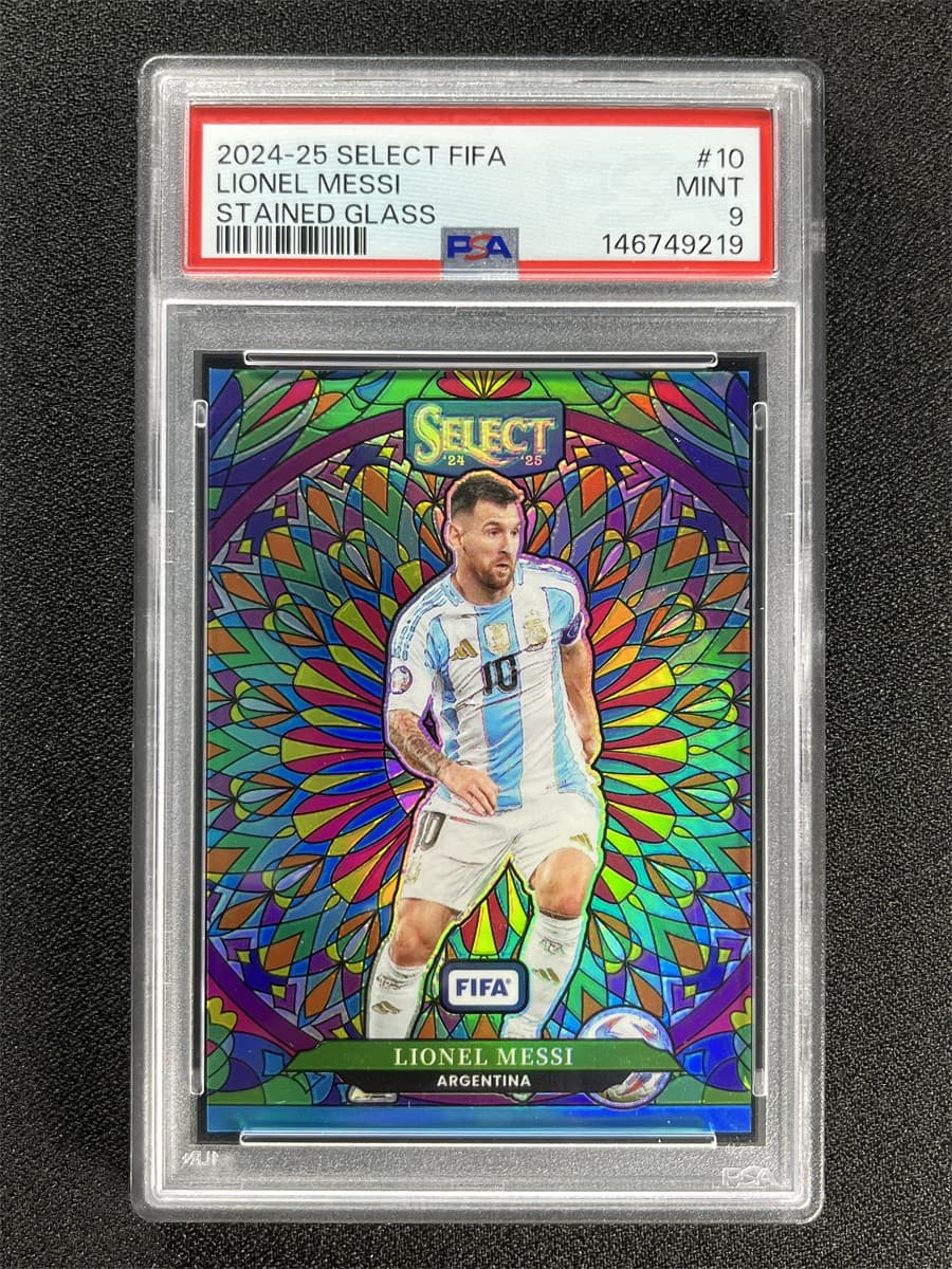 2024-25 Panini Select FIFA Lionel Messi #10 Stained Glass Case Hit SSP PSA 9 Mt