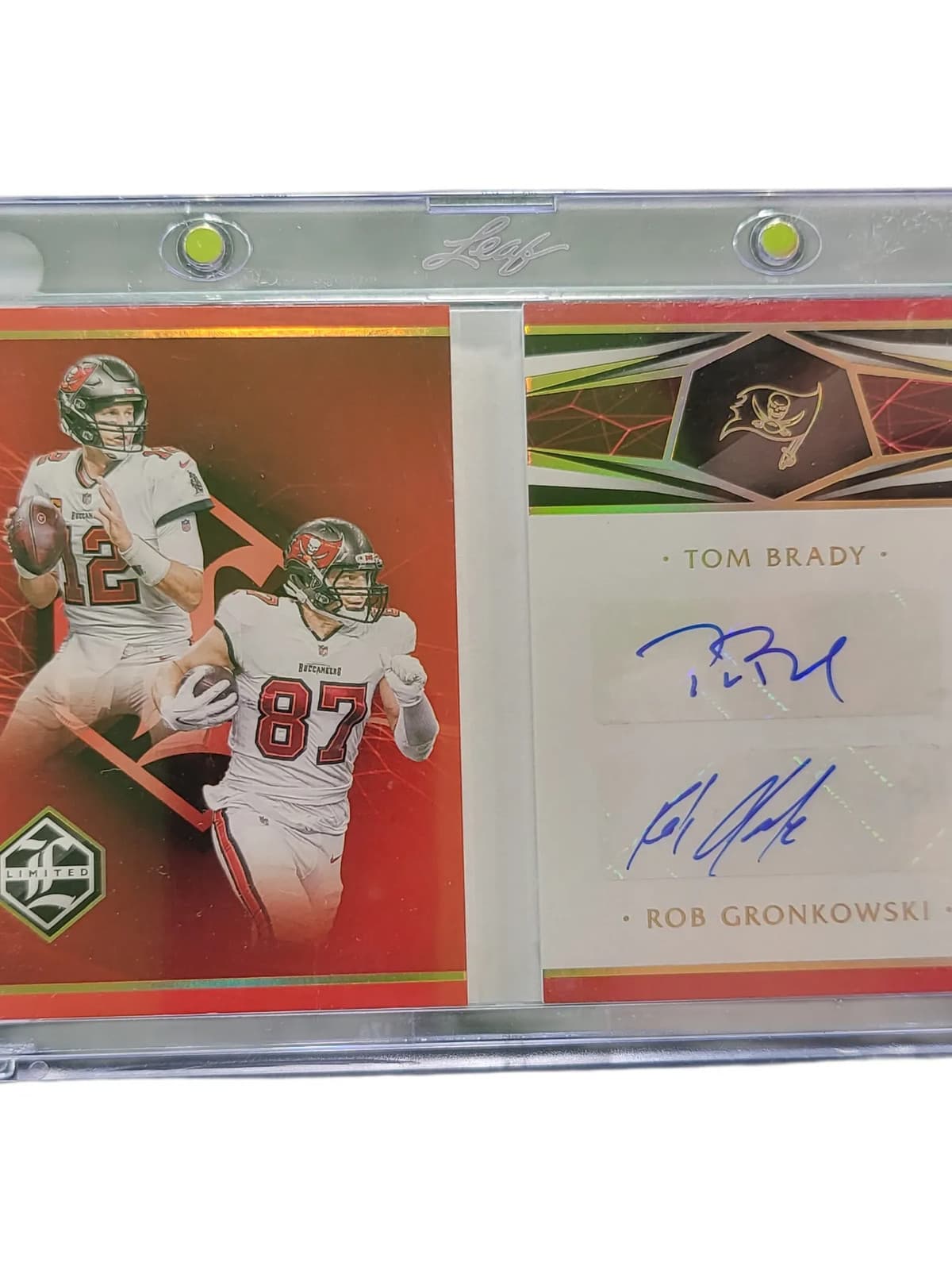 2021 Panini Limited Dual Booklet Tom Brady Rob Gronkowski #PD-BG Auto 4/5