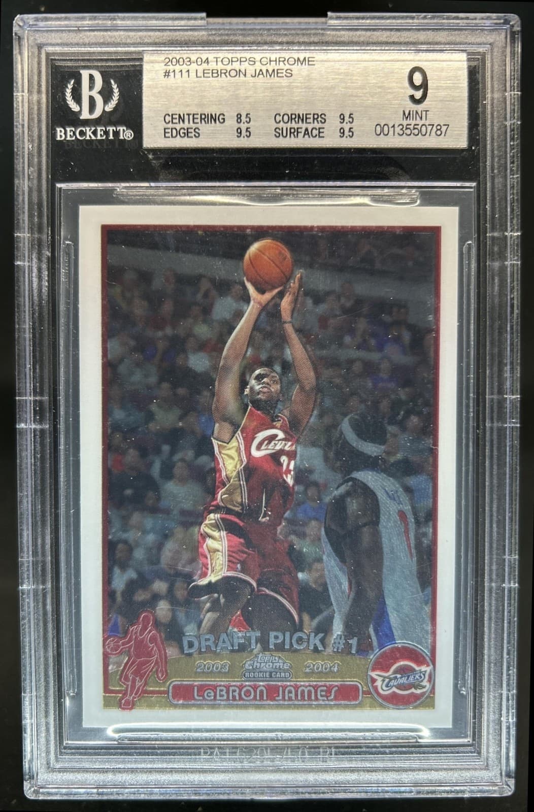 2003-04 Topps Chrome Lebron James Rookie RC #111 Cavaliers BGS 9