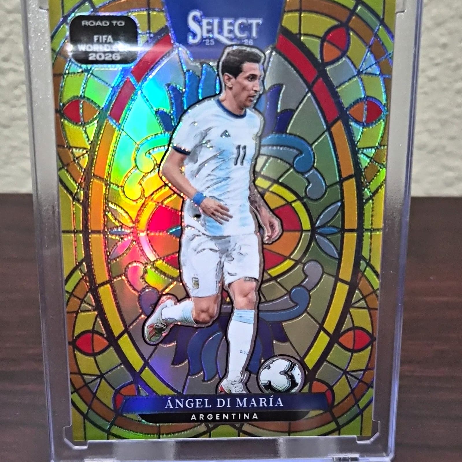 2025-26 Panini Select Road to FIFA World Cup Ángel Di María Stained Glass SSP