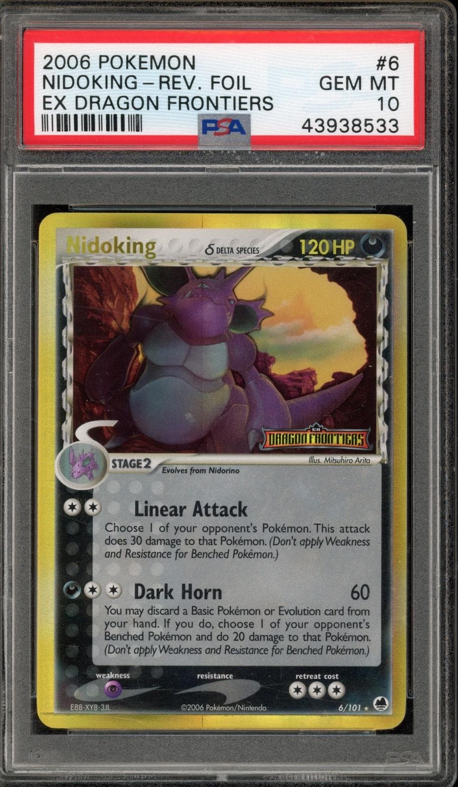 Pokemon Nidoking Reverse Holo Rare Dragon Frontiers 6/101 PSA 10 Gem Mint