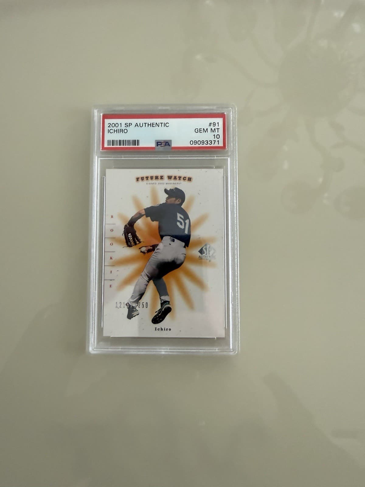 2001 SP Authentic - Future Watch Ichiro Suzuki #91 /1250 (RC) PSA 10