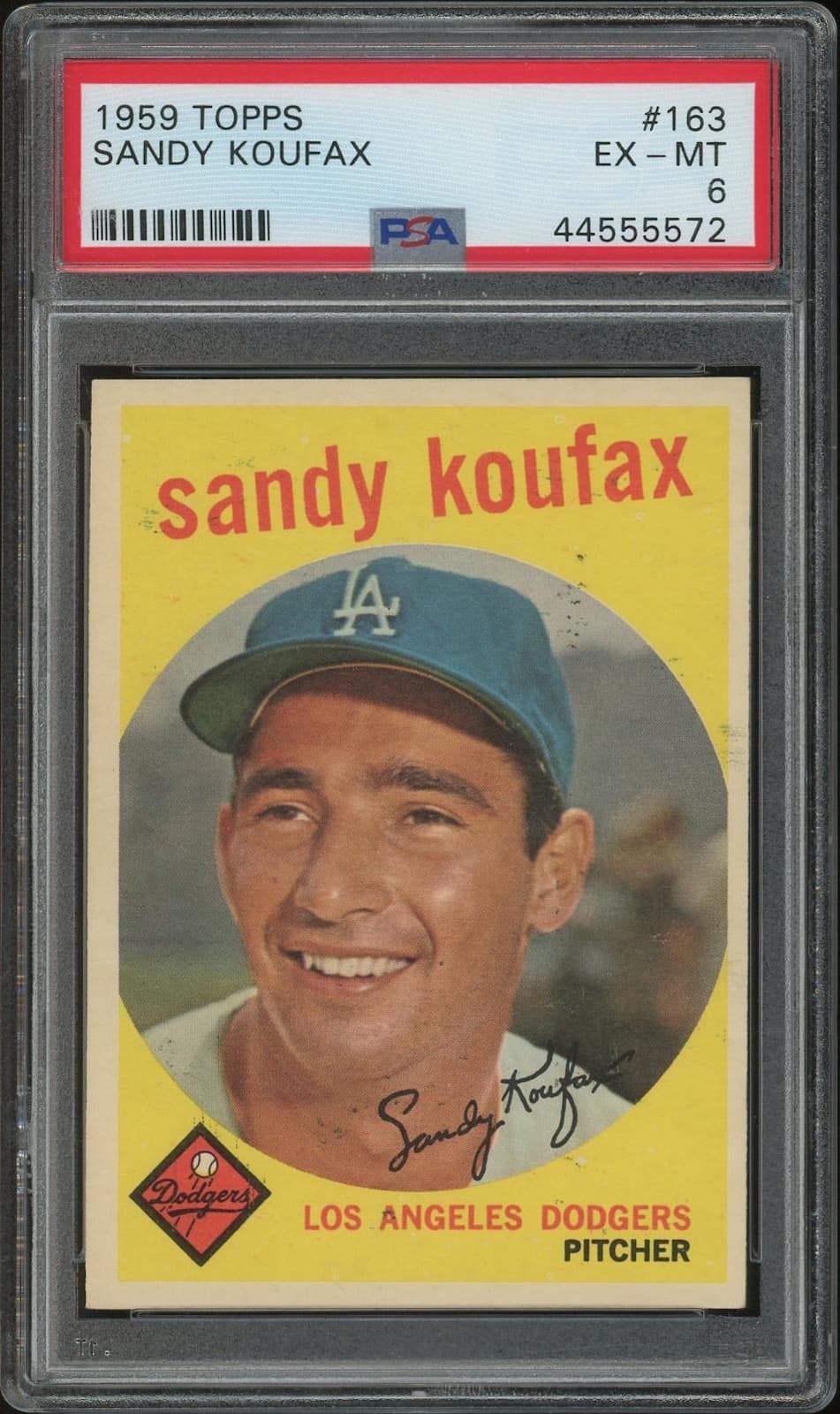 1959 Topps Baseball #163 Sandy Koufax PSA 6 (EX-MT)