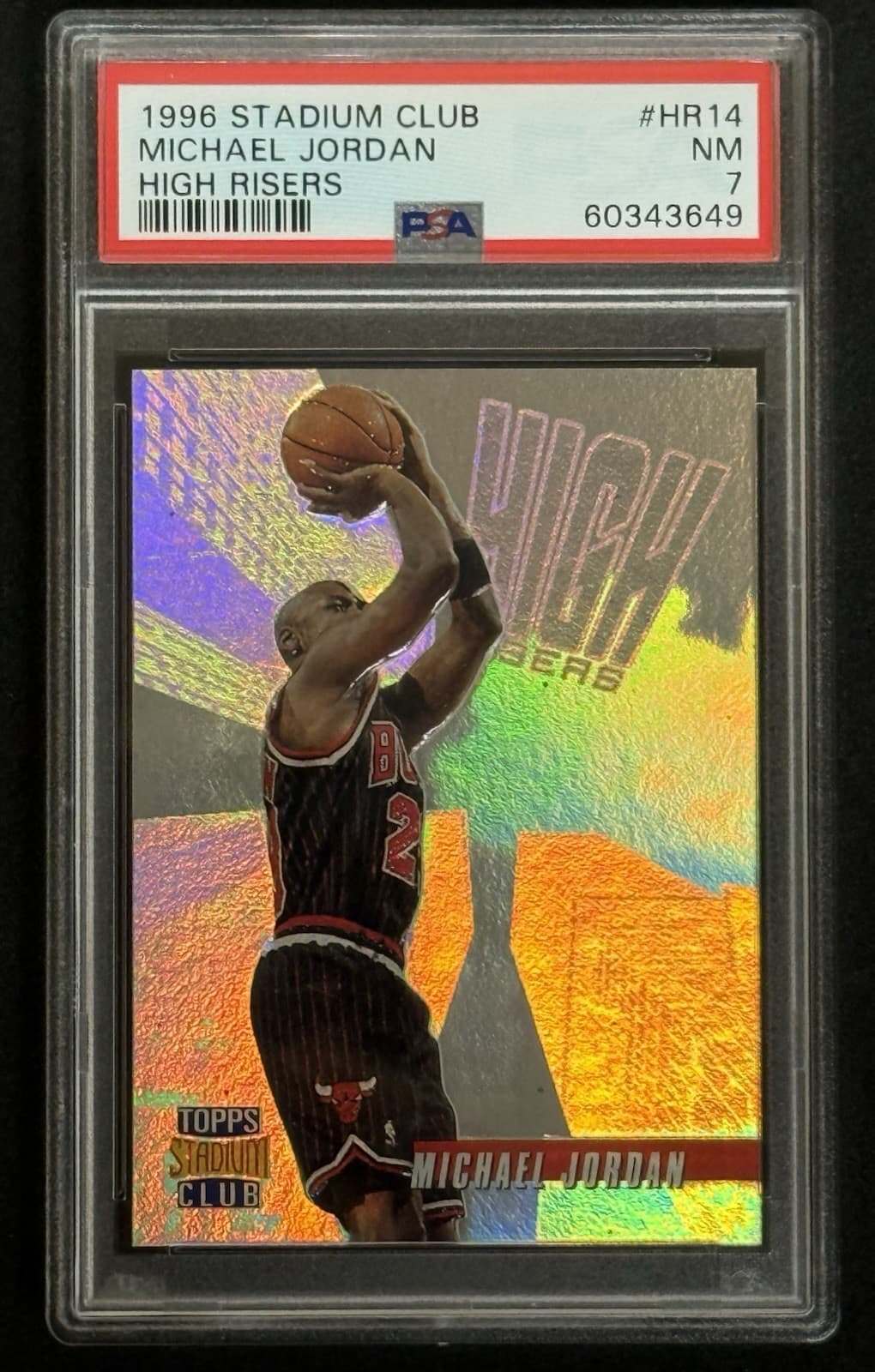 Topps 1996-97 Stadium Club Michael Jordan High Risers HR14 Insert PSA 7 Bulls