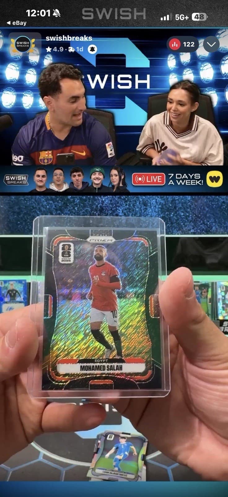Panini 2026 Prizm FIFA Mohamed Salah Egypt Soccer Card 1/1 Black