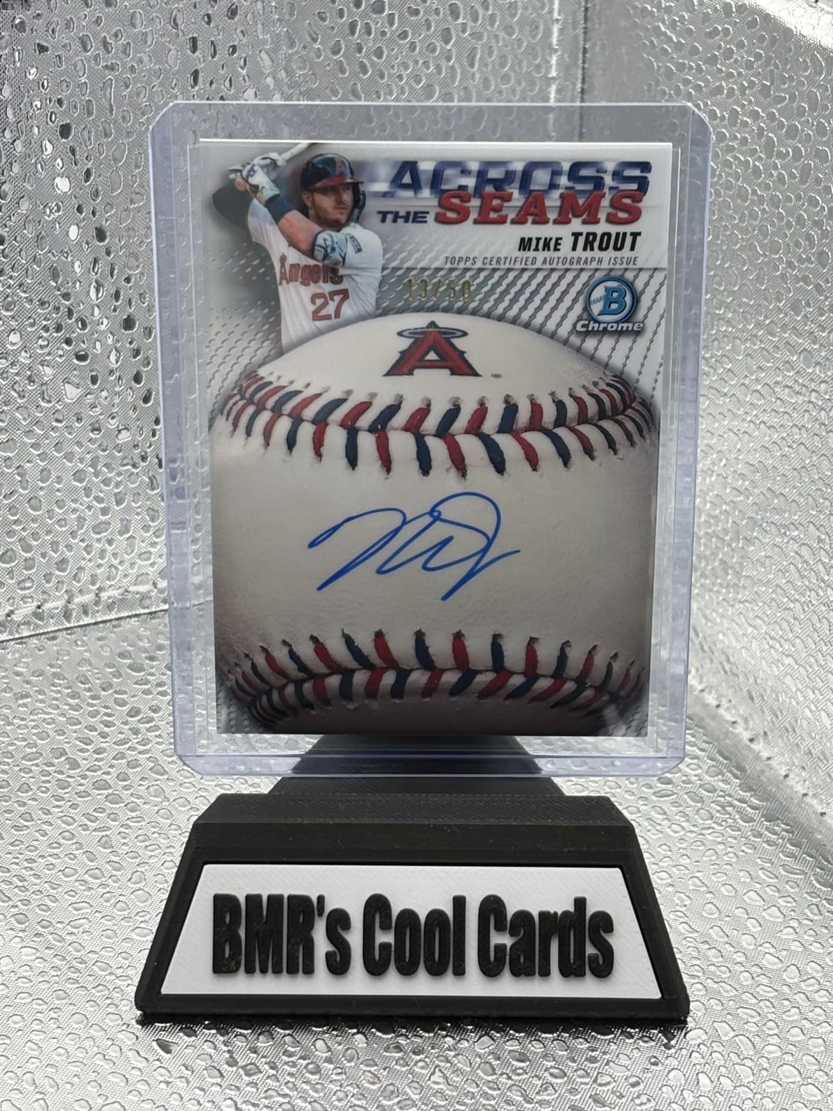 Topps 2026 Bowman Chrome Mike Trout 13/50 Across the Seams Auto  #AS-MT =G3S-136