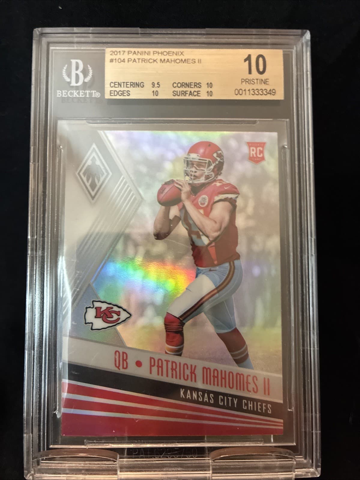 2017 Panini Phoenix - Rookies Patrick Mahomes II #104 (RC) BGS 10 Pristine