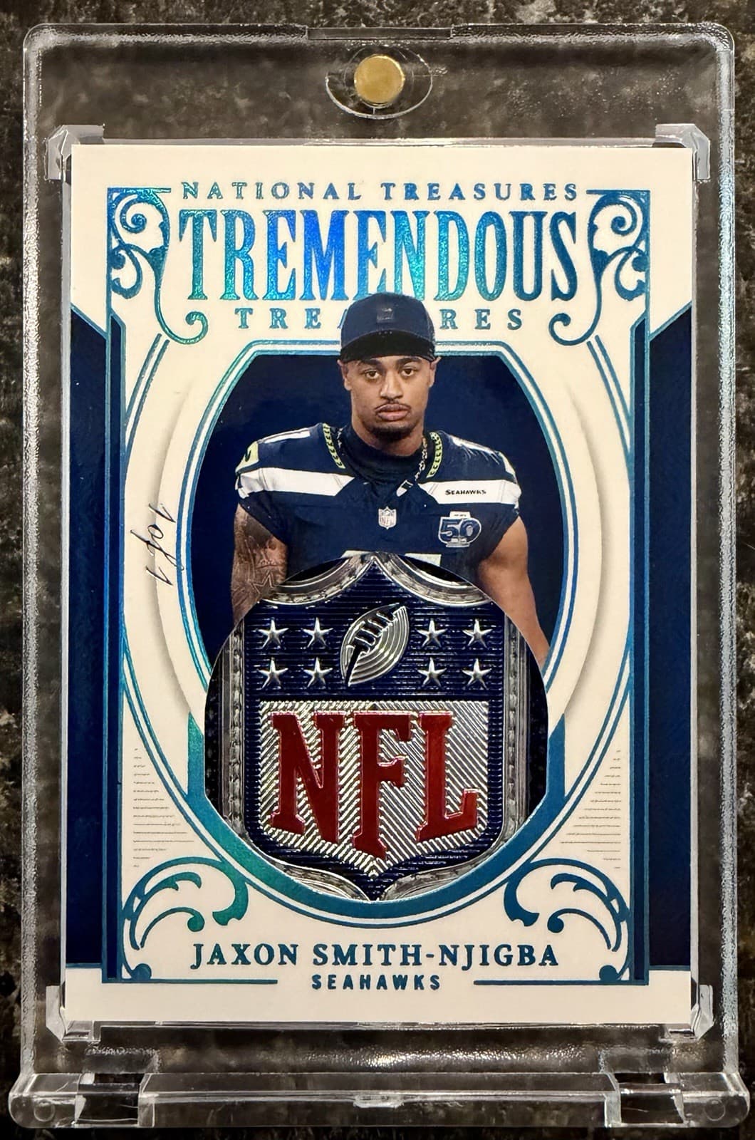 2025 National Treasures - Jaxon Smith-Njigba #TT-JSN  1/1 NFL Shield One Of One