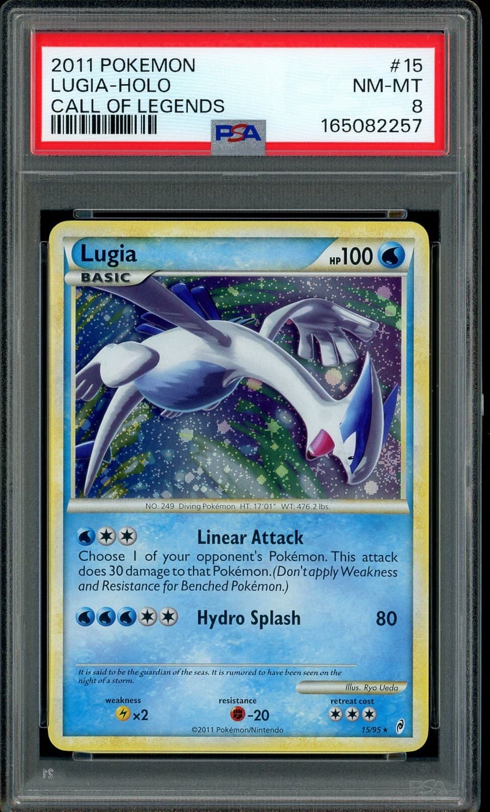2011 Pokemon Call of Legends #15 Lugia-Holo Psa 8 New Cert