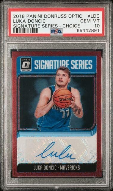 2018/19 Panini Donruss Optic Luka Doncic Signature Series Choice Rookie Auto PSA
