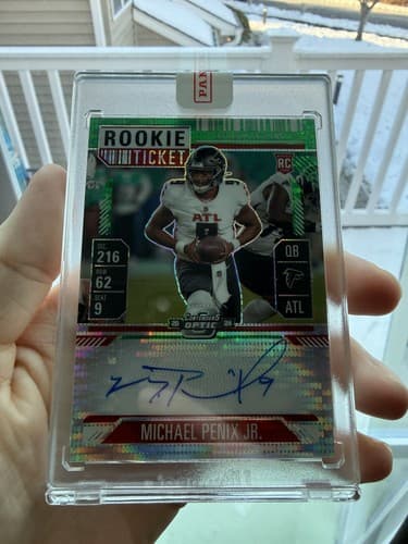 2024 Panini Contenders Optic Michael Penix Jr. RC Green Pulsar Rookie Auto  /30