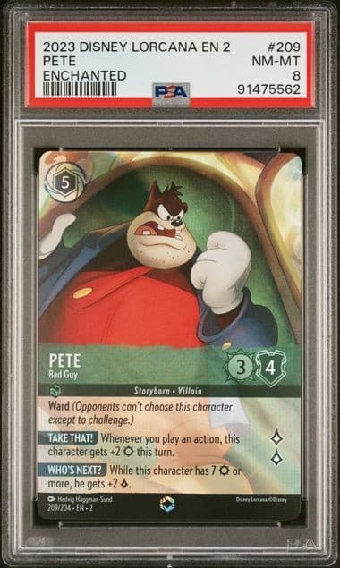 Pete Enchanted #209 Disney Lorcana Rise of the Floodborn PSA 8 NM MT