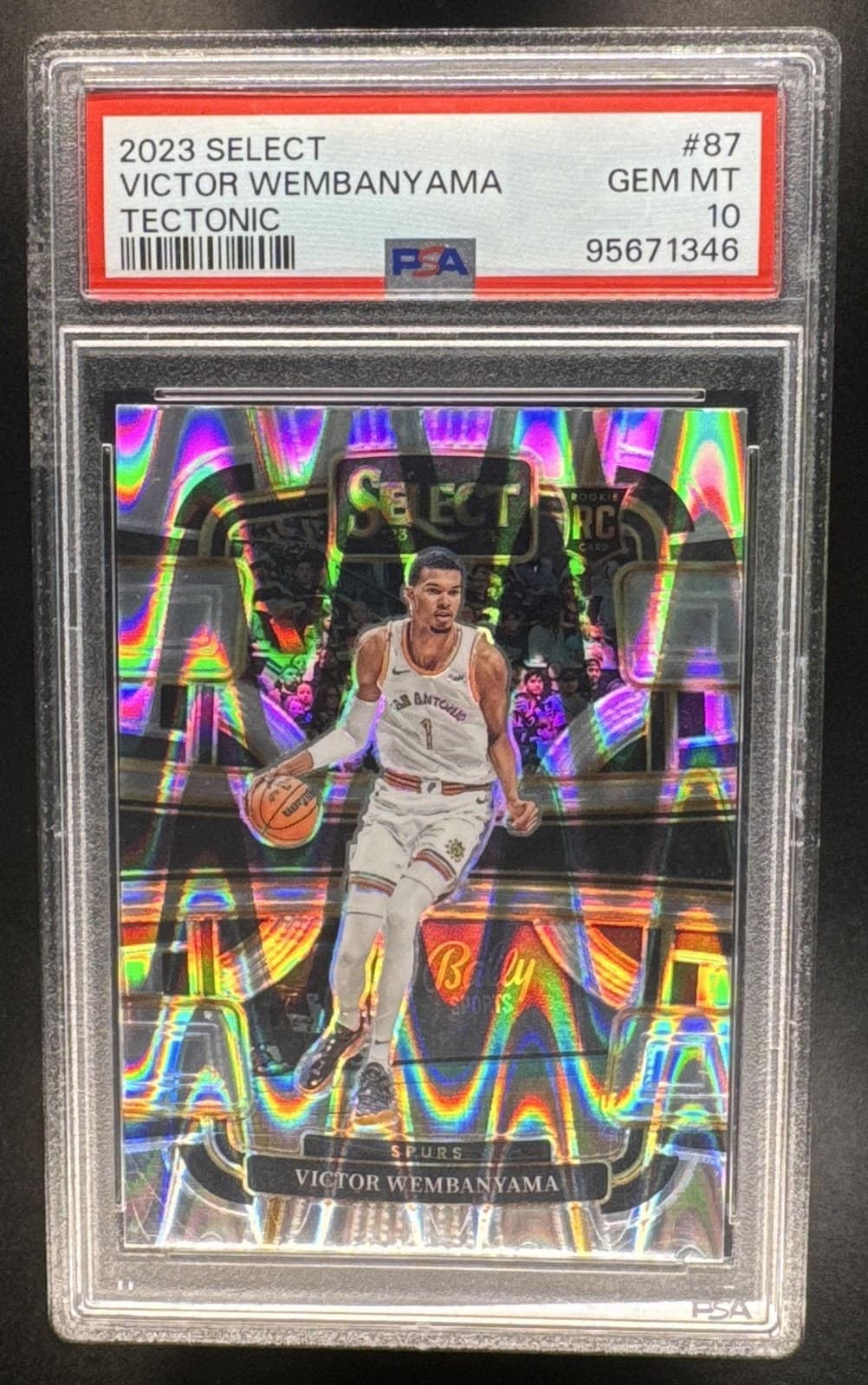 2023 Panini Select Victor Wembanyama #87 Tectonic Prizm RC Concourse PSA 10