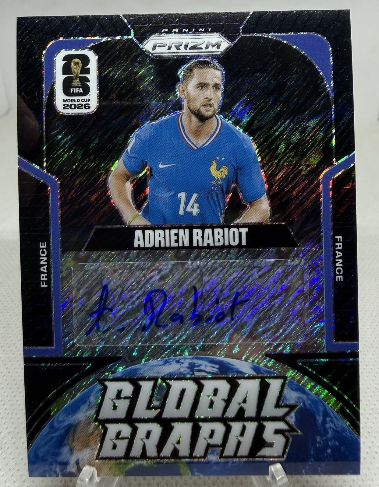 2026 Prizm World Cup Adrien Rabiot FOTL Black Shimmer 1/1 Global Graphs Auto AR