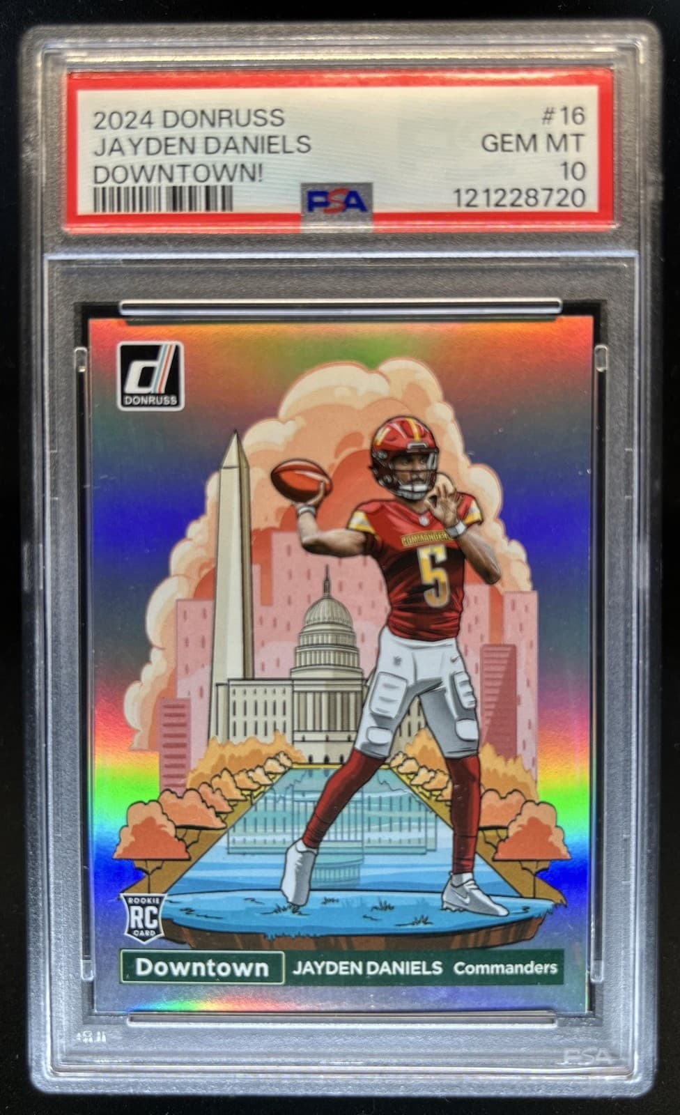 2024 Panini Donruss Jayden Daniels Downtown! SSP Rookie RC #16 Commanders PSA 10