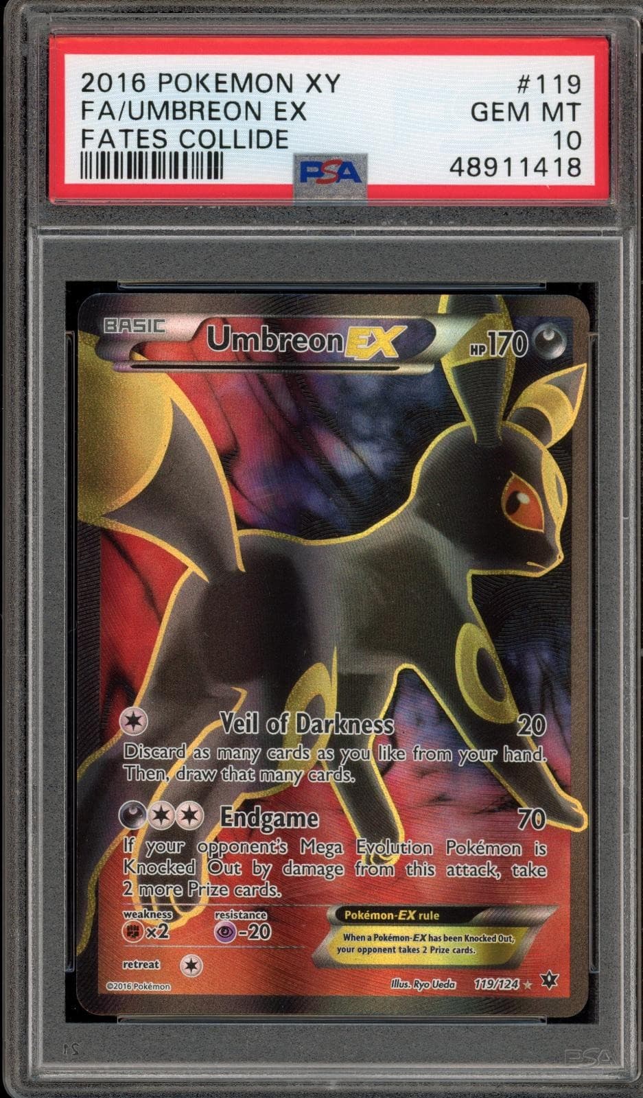 Pokemon Umbreon EX Fates Collide 119/124 PSA 10