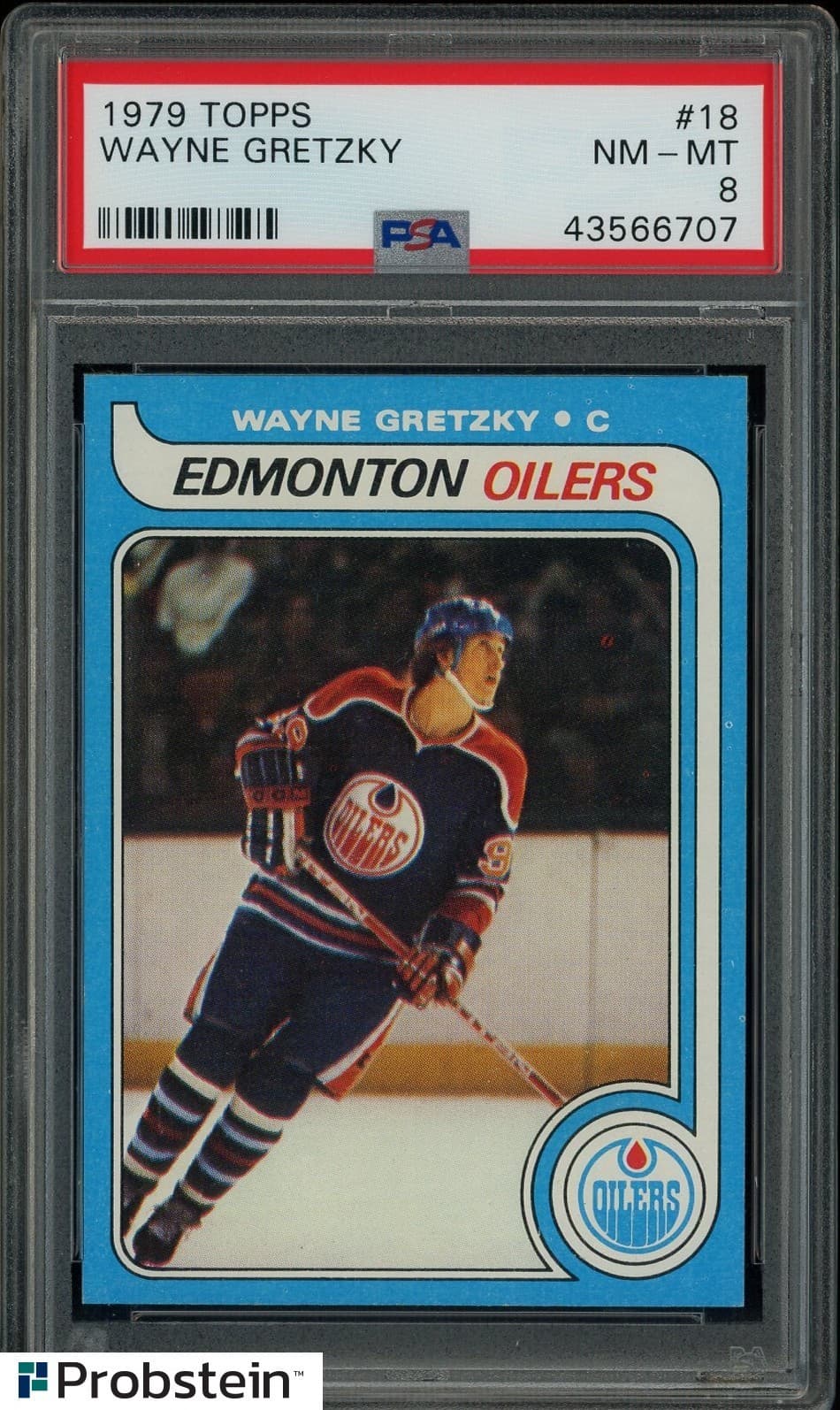 1979-80 Topps Hockey #18 Wayne Gretzky RC Rookie HOF PSA 8 " LOOKS MINT "