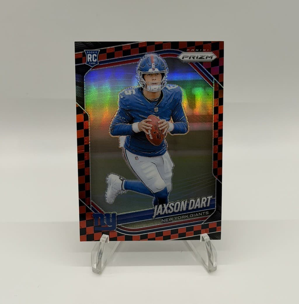 2025 Panini Prizm - Jaxon Dart Red & Black Checkerboard Rookie Card #332 SSP