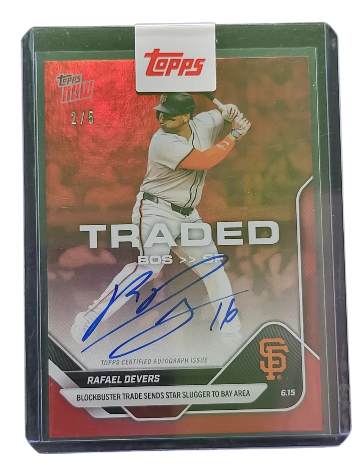 2025 Topps Now Rafael Devers #303B Red 2 / 5