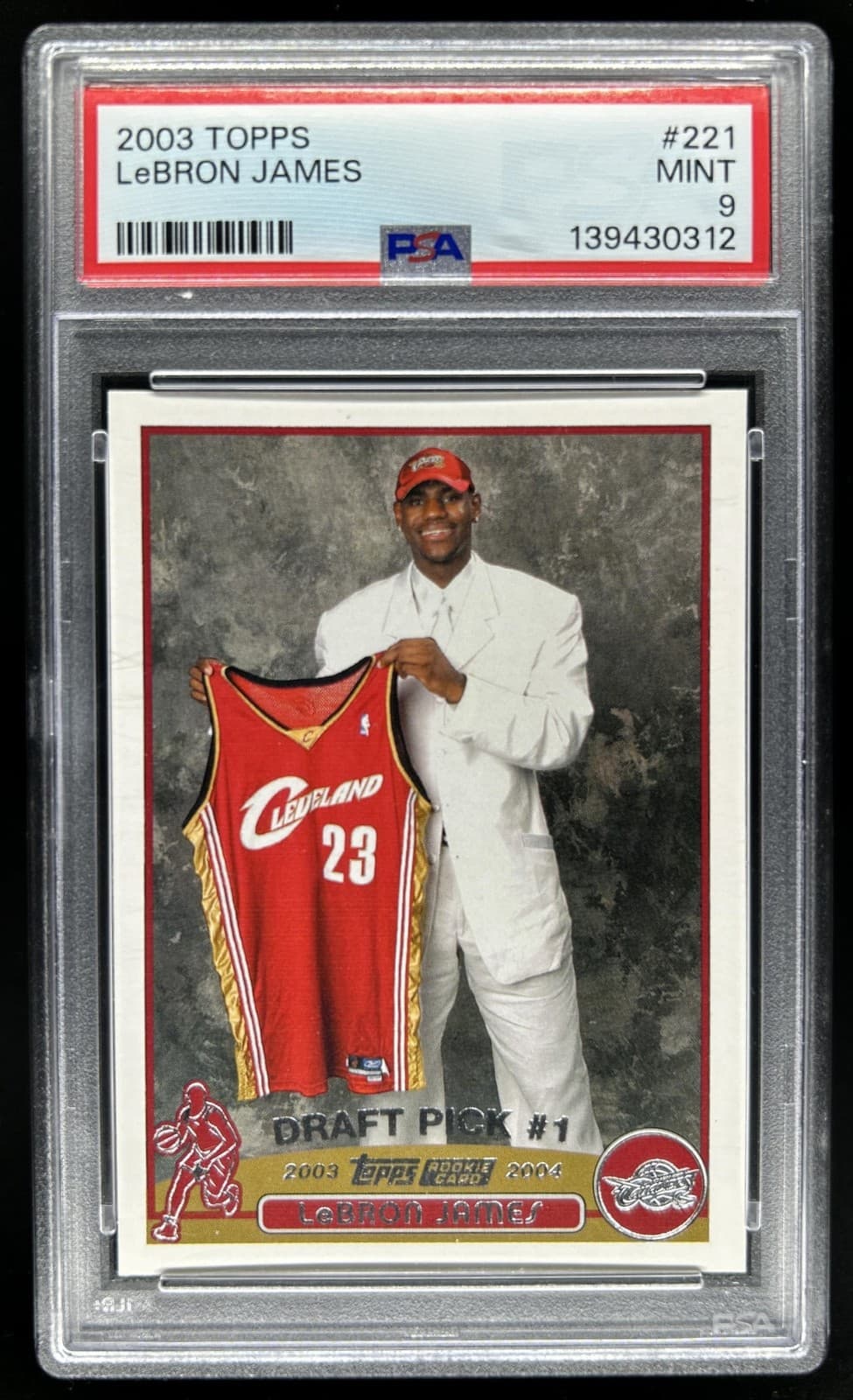 2003-04 Topps LeBron James Rookie RC #221 Cavaliers PSA 9