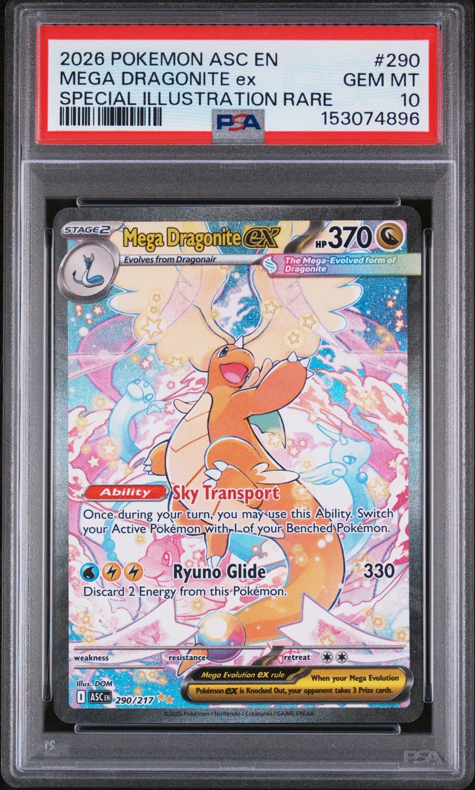 2026 POKEMON ASC EN-ASCENDED HEROES #290 MEGA DRAGONITE EX PSA 10