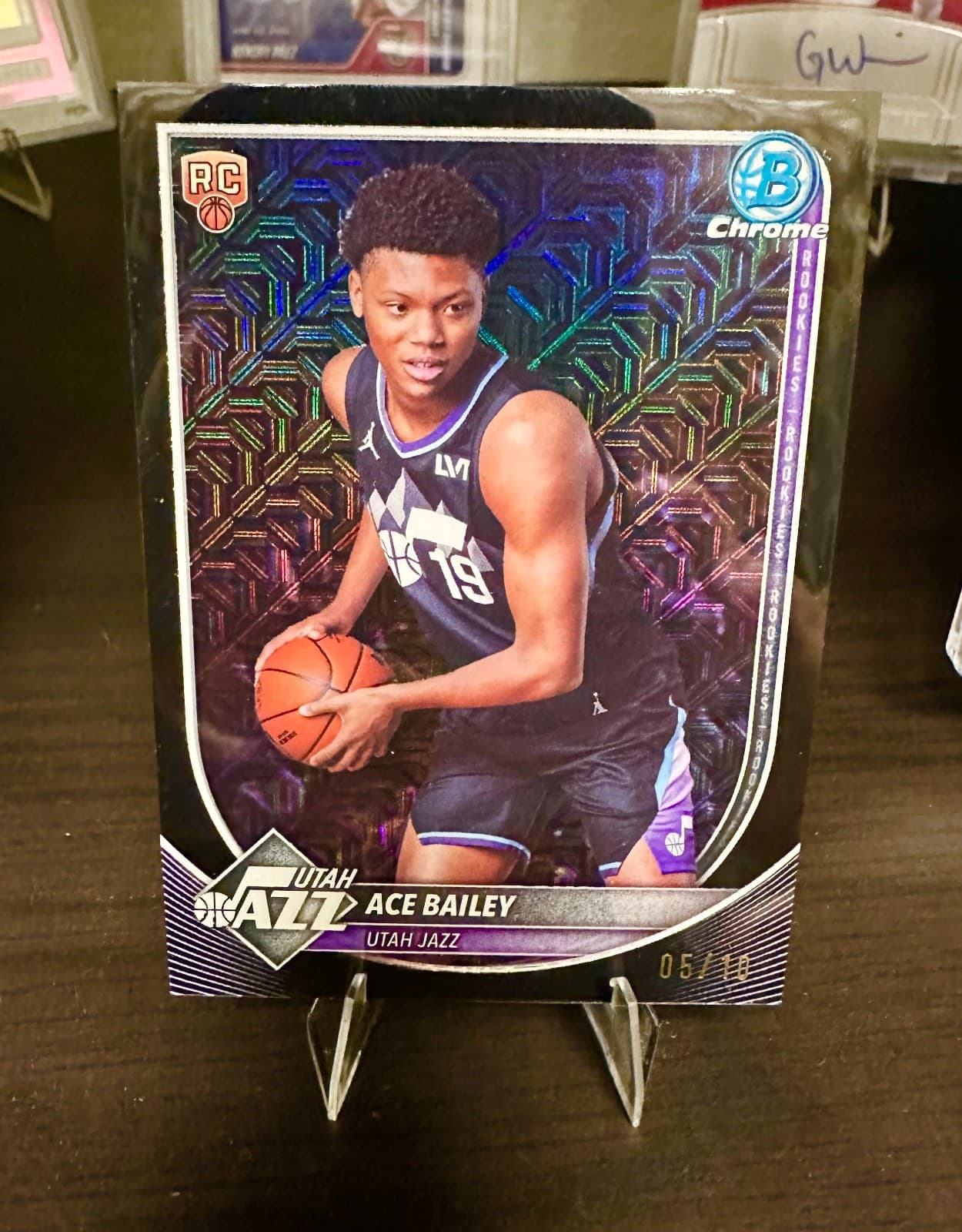 Topps Bowman Chrome Ace Bailey Utah Jazz Black Mojo Rookie Card 2025 /10